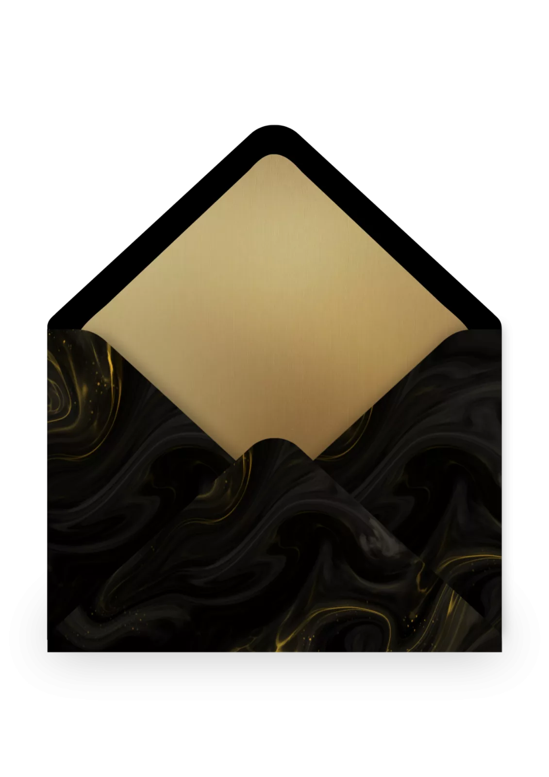 Chic enveloppe chic minimaliste marbre noir dore 009