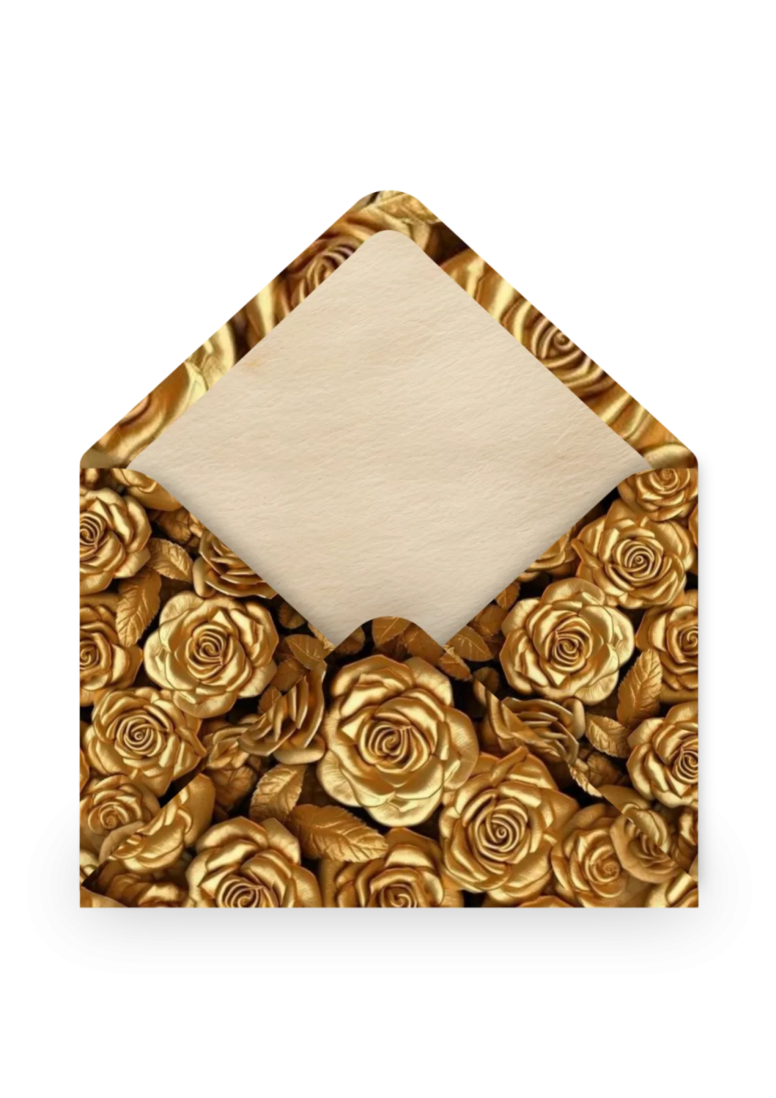 Elegant enveloppe mariage roses dore 033
