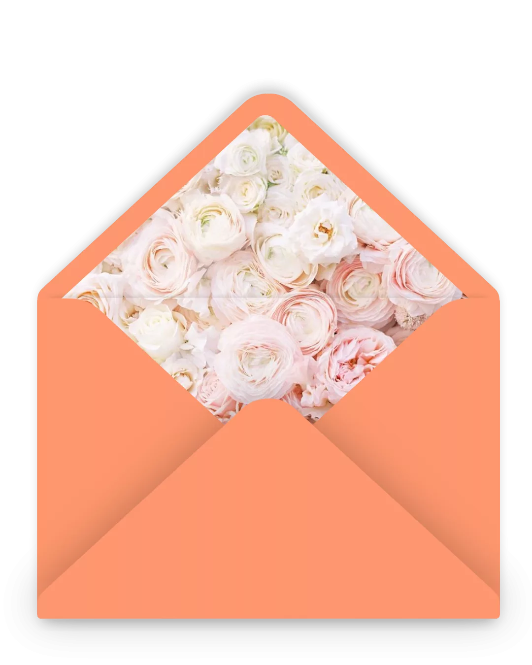 Elegant enveloppe mariage roses poudre corail 035