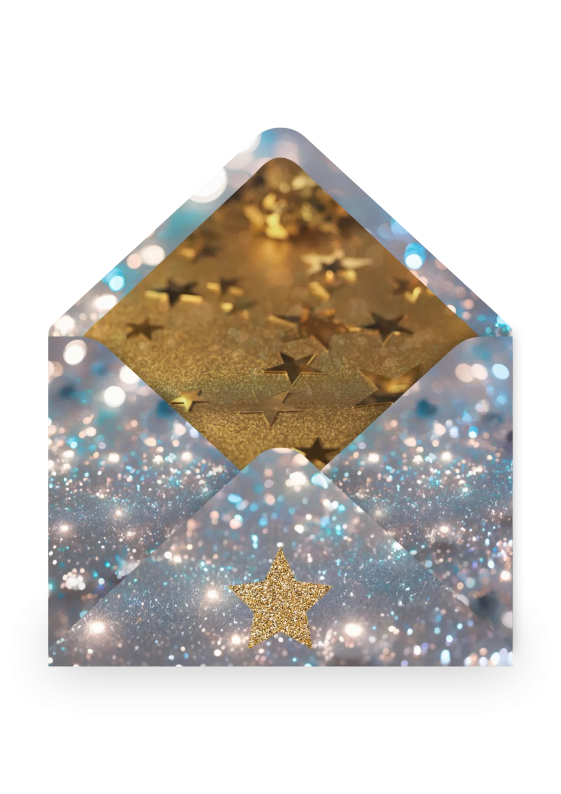 Stars enveloppe celeste nuit paillettes etoiles argent 005